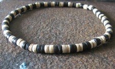 Choker Halskette schwarz beige Kokos Holz Herren Kette Surfkette Surferschmuck