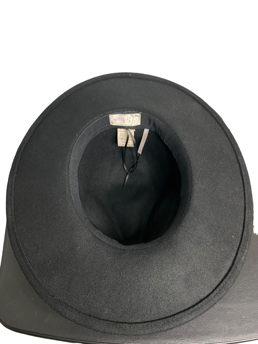 FREE PEOPLE Elegant Black Wool Wide-Brim Fedora Hat One Size Dark Lolita NWOT Handmade Wool Felt Fedora: Wide Brim Black Winter Hat - Etsy main image 3