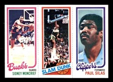 1980 Topps Basketball #110 Moncrief Shelton Silas NM/MT *e24