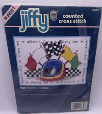 Sunset Jiffy Winner s Circle Counted Cross Stitch Kit 7 x 5 Frame Size New