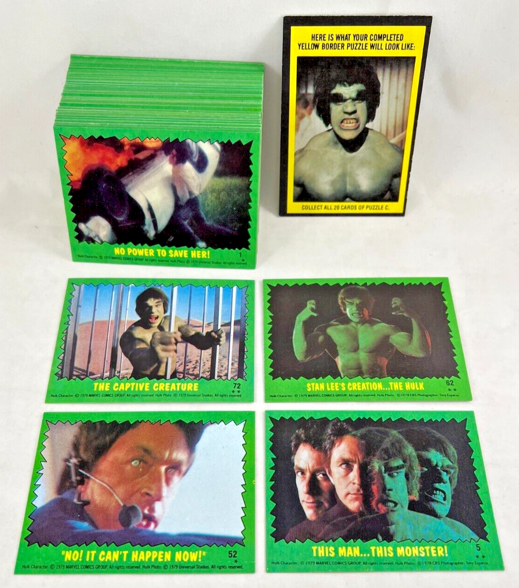 THE INCREDIBLE HULK TV SHOW (Topps 1979) Complete 88 Card Set