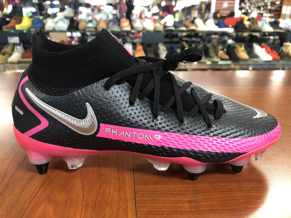 Nike Phantom GT Elite DF FG Soccer Cleats Black/Pink CW6589 Nike Phantom GT Elite DF FG Soccer Cleats Black/Pink CW6589