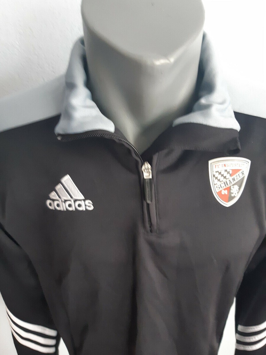 FC Ingolstadt Track Jacket Adidas 1/4 Zip Size S Black Training