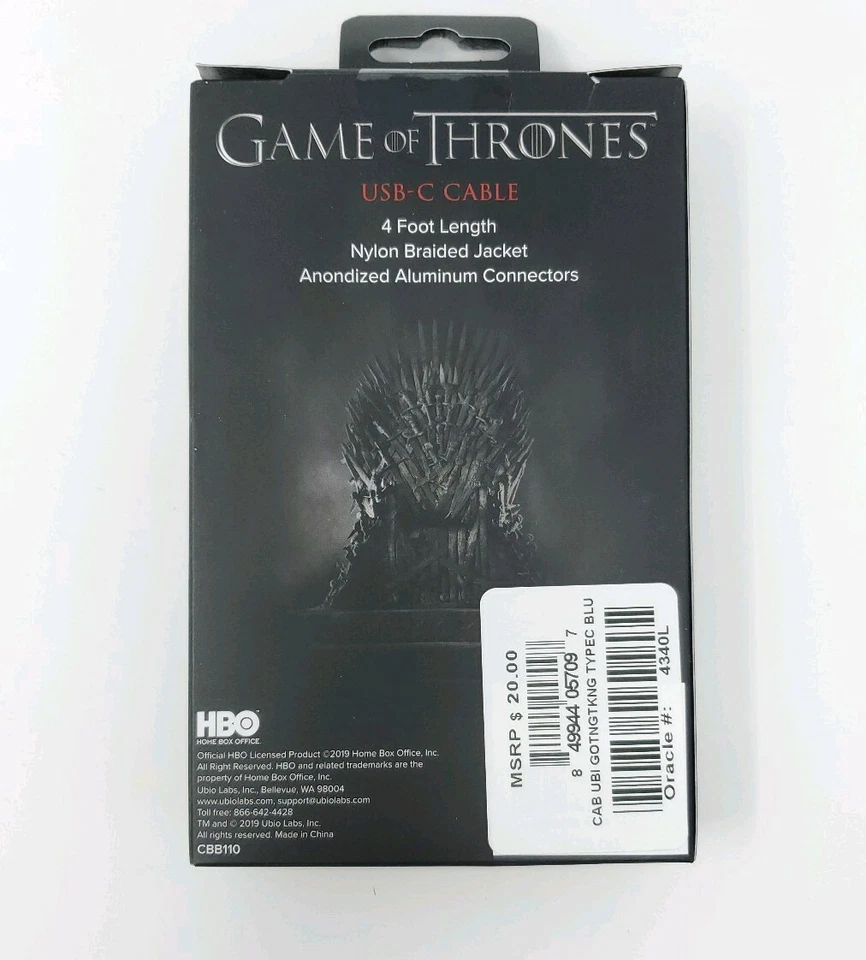 New Game of Thrones - The Night King - Limited Edition USB-C Cable ATT Exclusive - Image 2 of 2