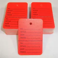 100 Red Unstrung Coupon Garment Merchandise Price Tags Large