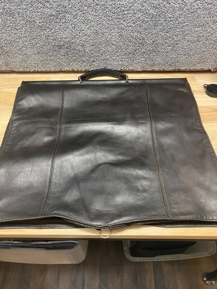 Bolsa de vestuário Longchamp Paris couro marrom vintage muito rara - Imagem 4 de 4