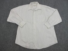 Pronto Uomo Shirt Mens Adult 17 1/2 White Stripes Button Up Preppy Casual Pocket