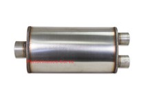 Flow Ii Stainless Steel Performance Muffler - 4 In Dual 3 Out - 58594