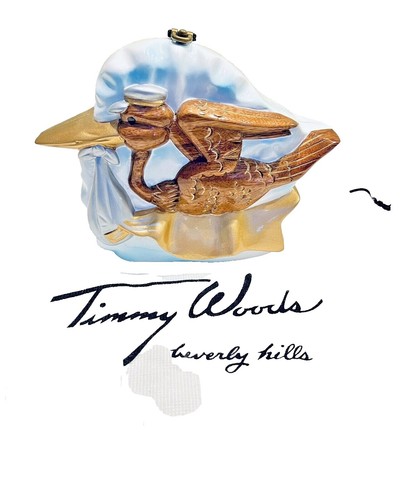 Timmy Woods Gold Fish Shaped carved wood Handmade Shoulder Bag