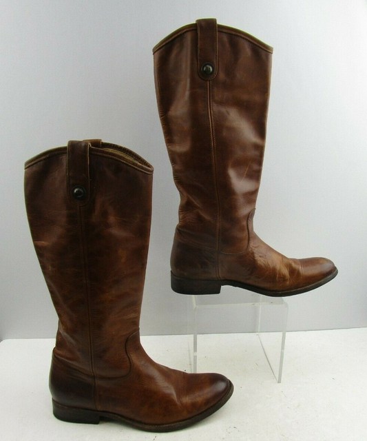 Ladies FRYE Brown Leather Round Toe Riding Boots Size 9 B eBay