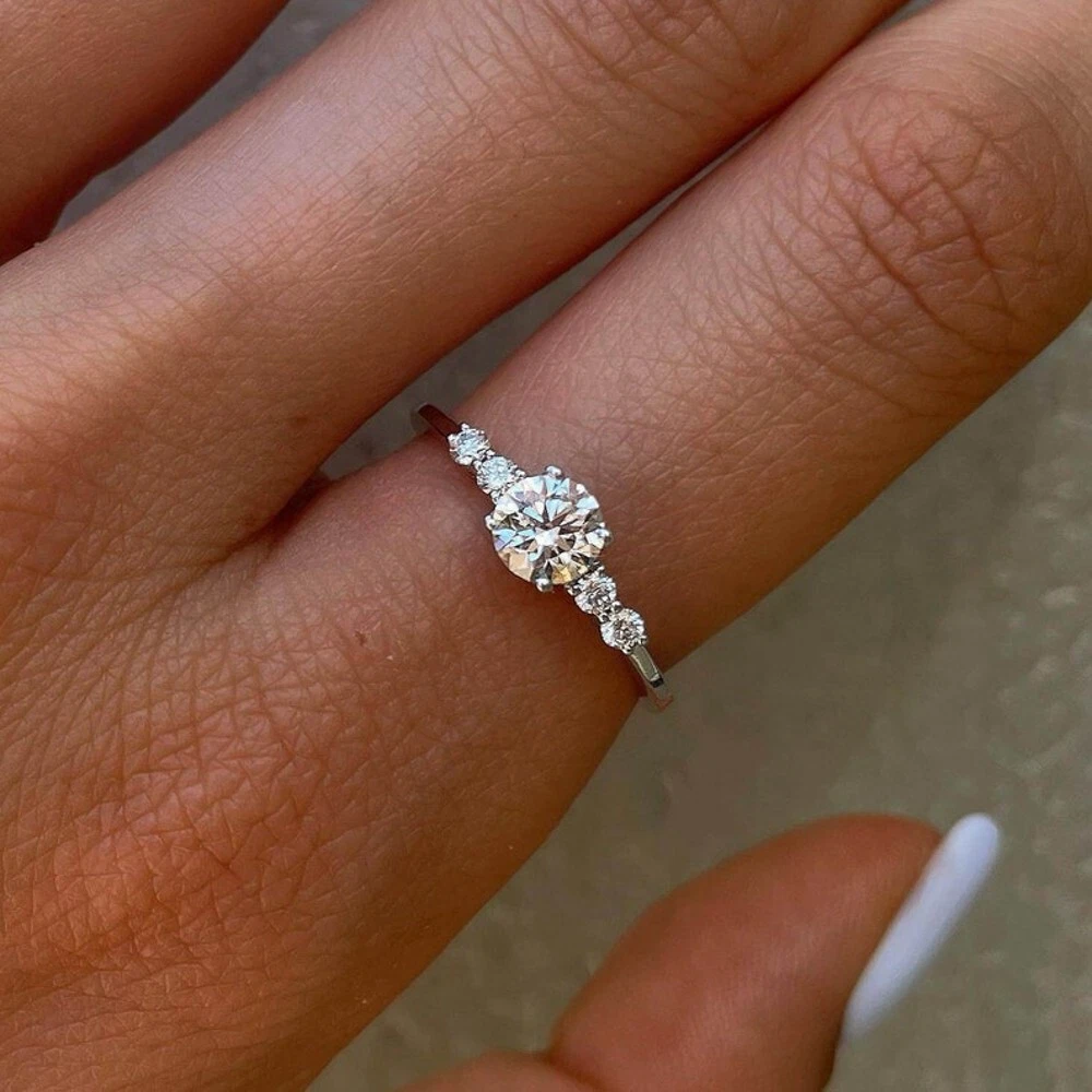 Diamond Wedding Ring 0.68 Ct Round Cut IGI GIA Lab Created 950