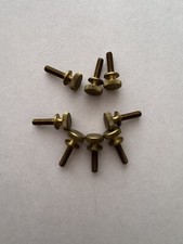 BRASS KNURLED THUMB SCREWS W/SHOULDER. 6/32 x 1/2 8 PCS. NEW
