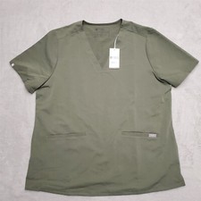 Figs Scrub Top Women XXL Green Technical Collection 3 Pocket top 4 Way Stretch