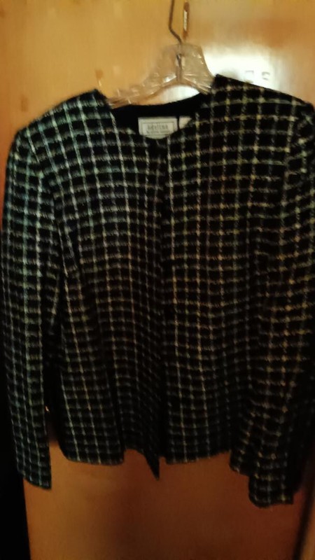Adeline by Alfred Dunner-Classic Womens Jacket-Black & White-Exc Condition