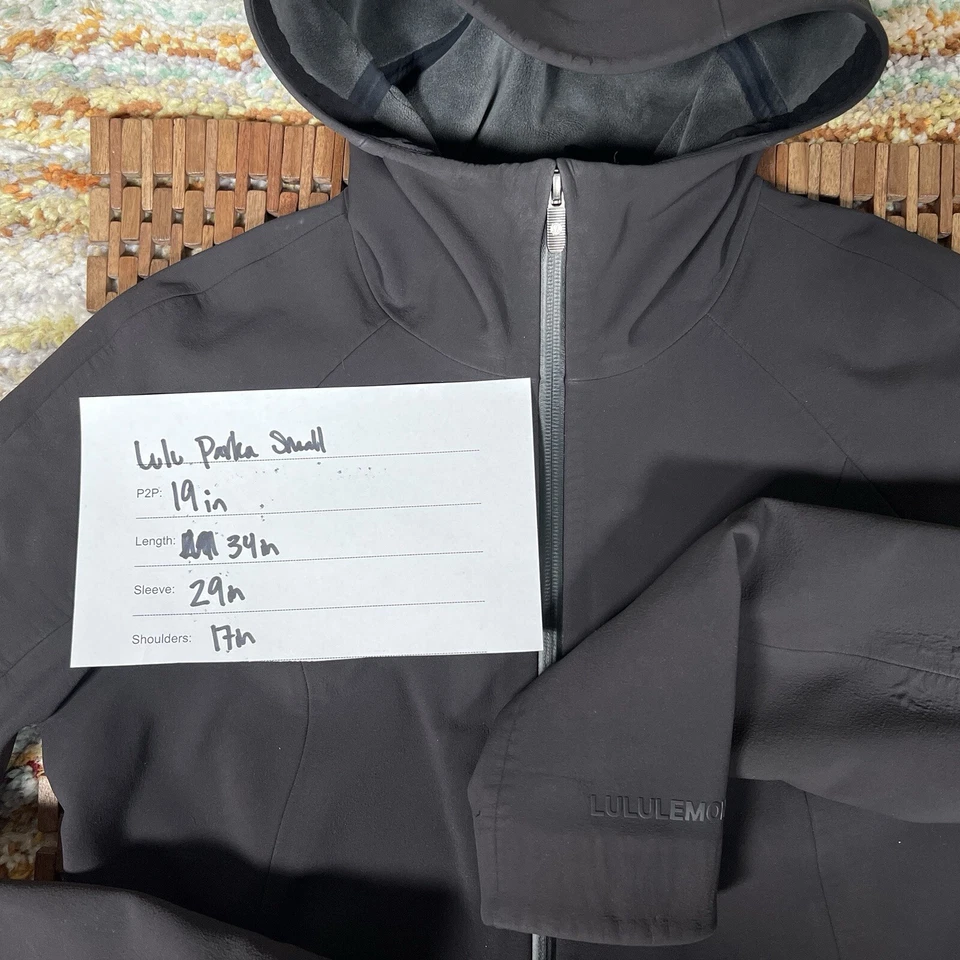 Lululemon мягкая подкладка длинный парка дождевик толстовка с капюшоном черный женщин маленький S - Изображение 3 из 4