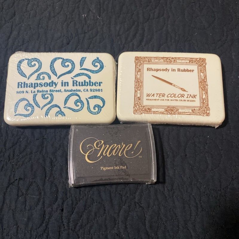 Lot Of 3 Ink Pads, Dye & Pigment Ink with Raised Pad, Same As Printworks