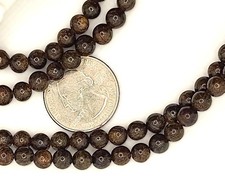 6mm Bronzite Round Gemstone Beads 8-inch Strand