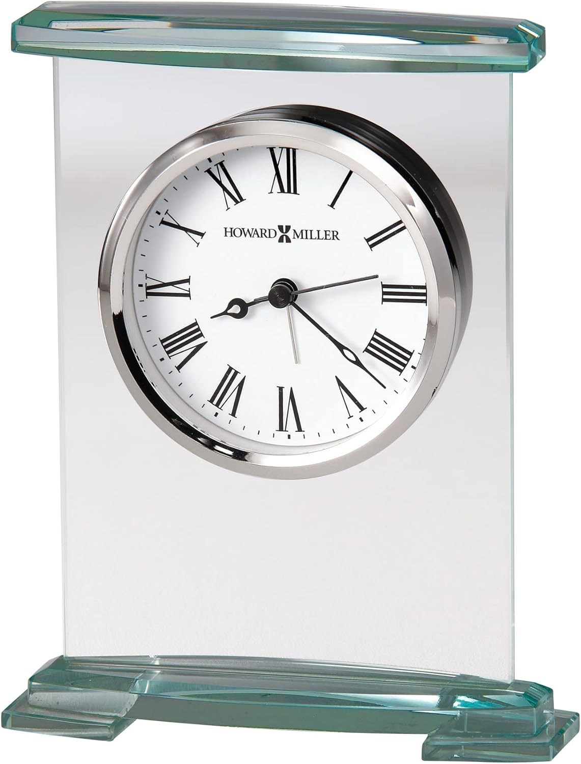 Howard Miller Augustine Tabletop Alarm Clock - Glass Bracket Style, White