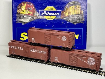 Athearn USA Railroad 2310 40' Box Car Triple Pack Western Maryland - HO Scale