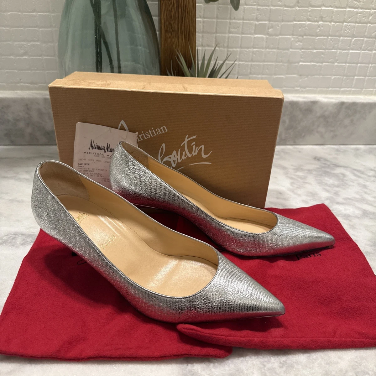 Christian Louboutin Silver Heels for Women for sale | eBay