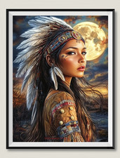 Moonrise Maiden - DIY Chart Counted Cross Stitch Patterns Needlework DMC Color