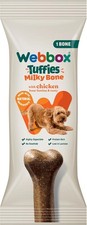 Webbox Tuffies Milky Bone Dog Treats, Chicken - Long-lasting Puppy Friendly Che