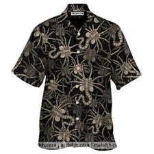 Alien Brown Amazing Design Hawaiian Shirt Aloha Summer Beach Button Down For Men