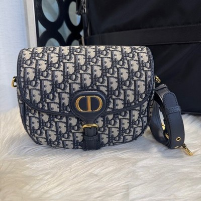 Dior Bobby Bag Medium   Oblique Canvas, Navy, Gold Hardware