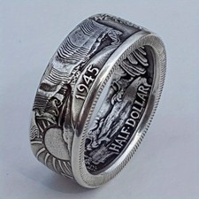 Silver Dollar Coin Ring Handmade Crafted Rare Silver Morgan Men Rings