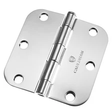Polished Chrome Door Hinges 3-1/2" x 3-1/2" with 5/8" Radius Corners