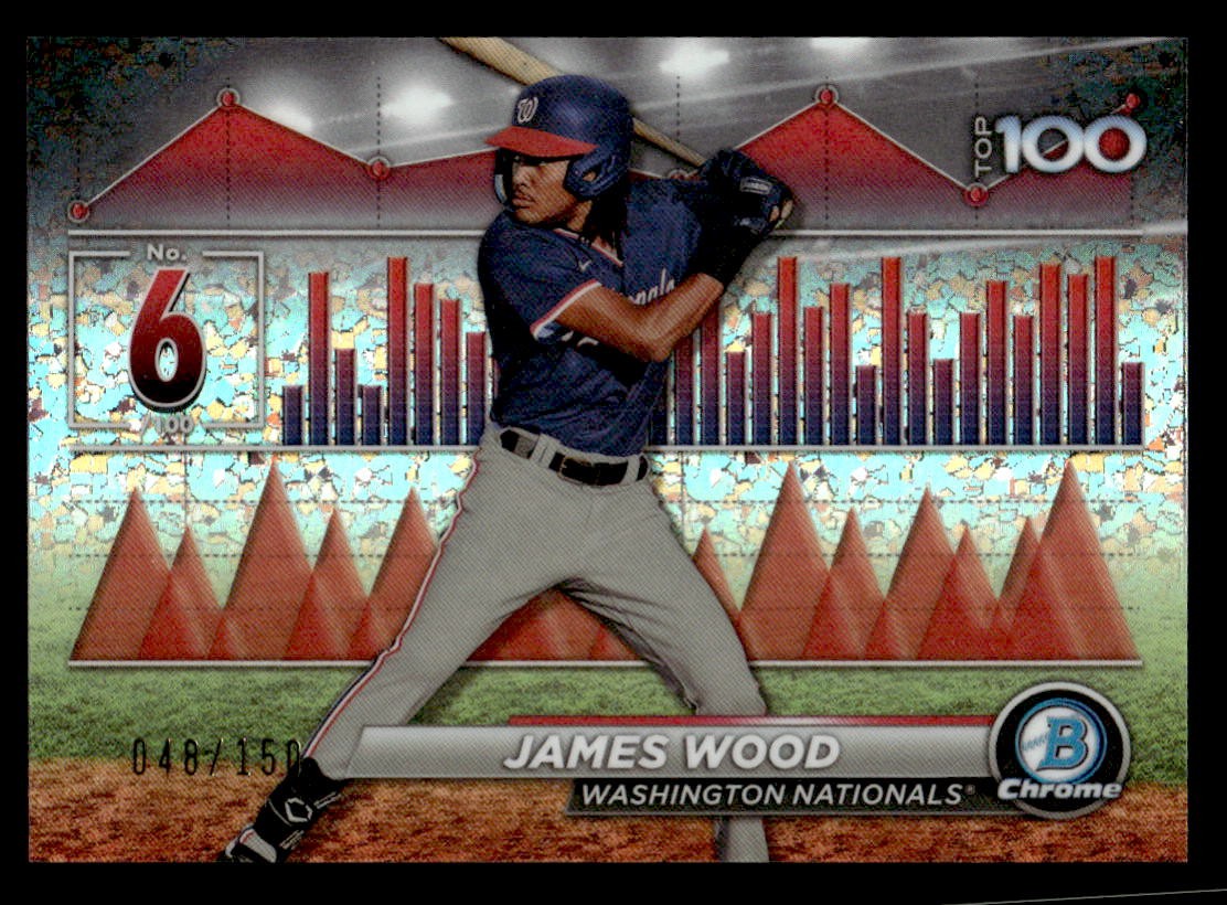 James Wood 2024 Bowman #BTP-6 Scouts' Top 100 Mini-Diamond Refractors #048/150