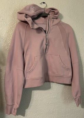 Lululemon Scuba Oversized 1/2 Zip Fleece Hoodie Bubble Gum Pink  XS/S lw3dm4s