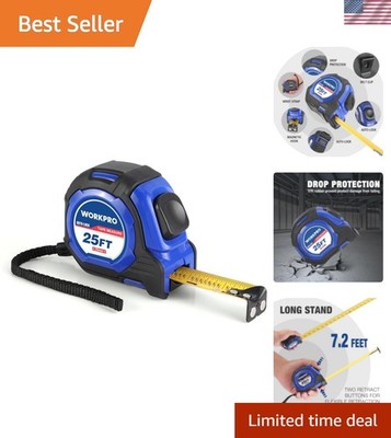 Ergonomic 25FT Tape Measure: Durable, Accurate, with Auto-Lock & Magnet
