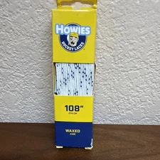 New Howies White Waxed Hockey Skate Laces Waxed 108"