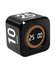 Pomodoro Timer Cube for Productivity — 5/25/10/50 Minutes Preset, Digital Gra...