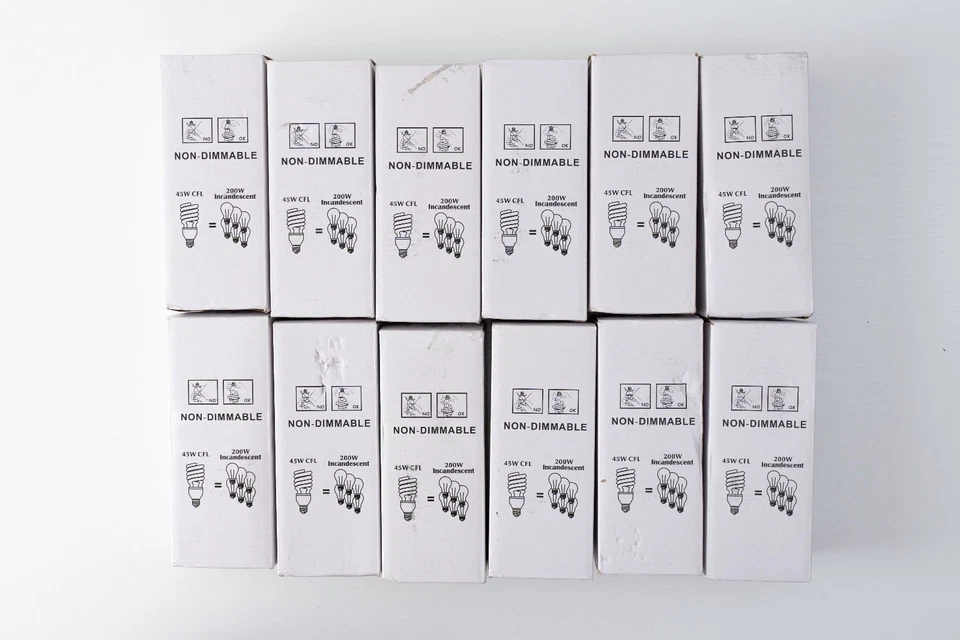 Paquete de 12 bombillas CFL de espectro completo de 45 W 5500 K luz diurna para estudio de video fotográfico Foto 2 de 4