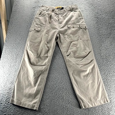Timberland Pant Men 36x30 Beige Cotton Cargo Wide-Leg Baggy Utility Workwear