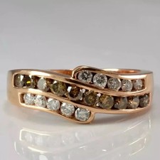 2Ct Round Cut Simulated Chocolate Diamond Engagement Ring 14K Rose Gold Plated