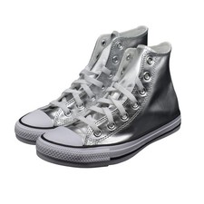 Converse Chuck Taylor All Star Hi Sneakers Metallic Silver W8 M6 NEW A14875C NIB