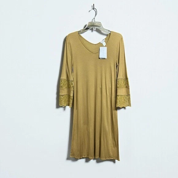 🌻NUEVO con etiquetas Vestido HANRO Lilova Encaje y Modal Manga 3/4 Talla XS Foto 2 de 4