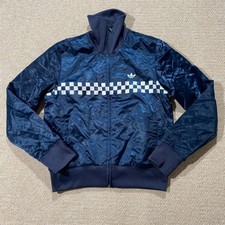 Adidas Tracksuit Top Womens Size 10 UK 38 EU Blue Shell RaceTrefoil Originals