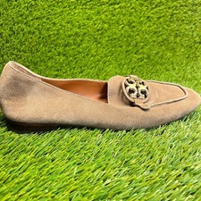 Tory Burch Miller Womens Size 8 Brown Casual Suede Square Toe Loafer Flats Shoes