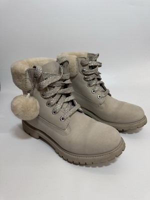 Timberland Premium Women s 6in SHEARLING Boo WP  Boots Light Taupe SZ 8