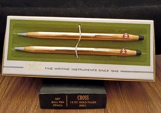 Vintage CROSS 12KT Gold Filled Pen & Pencil Set 6601 IOB