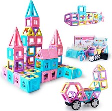 MAGBLOCK 102 Pieces Magnetic Tiles Toys for 3 4 5 Year Old Girls Boys,...