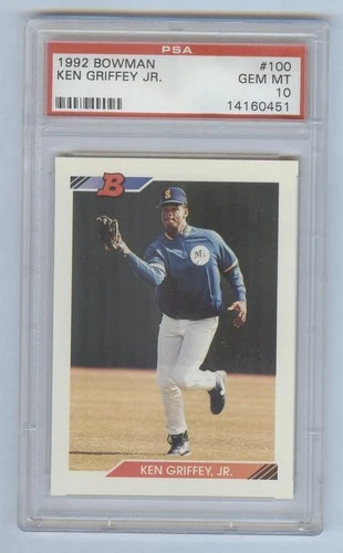 1992 BOWMAN #100 KEN GRIFFEY JR. PSA 10 GEM MINT SEATTLE MARINERS REDS HOF