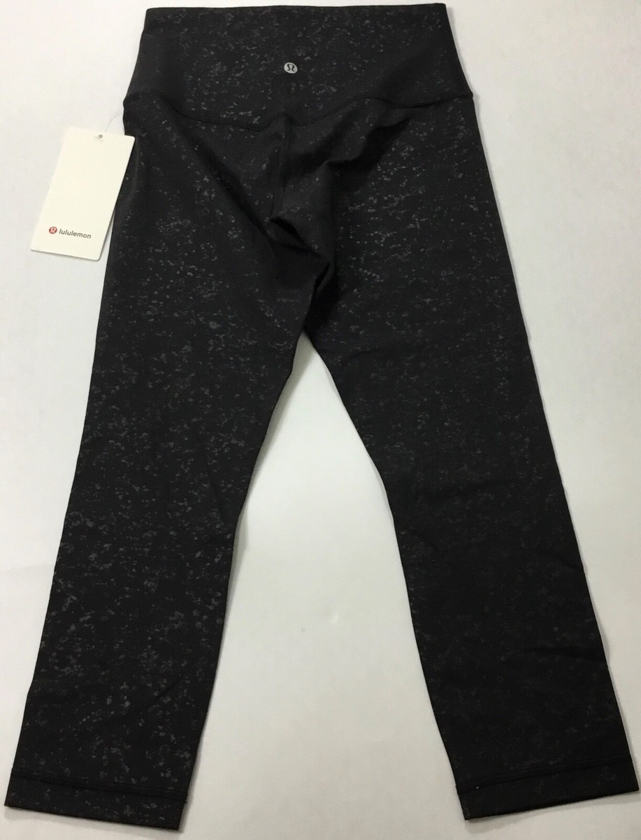Lululemon Women Align HR Crop Leggings 21” LW6AXXS SPEB Black Emboss Size 16