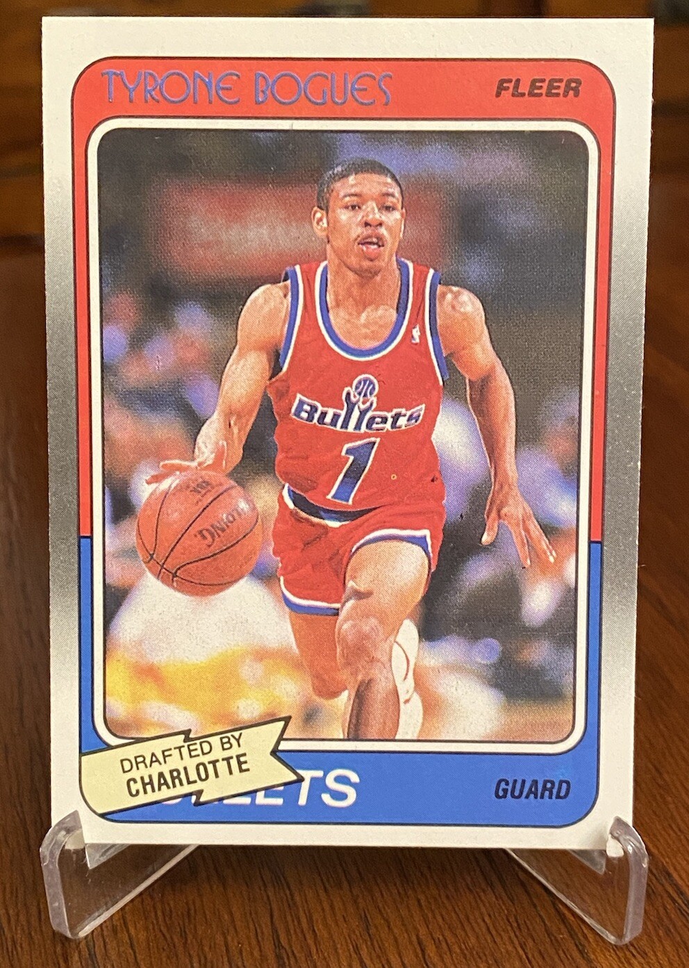 TYRONE "MUGSY" BOGUES 1988 FLEER WASHINGTON BULLETS RC BASKETBALL CARD