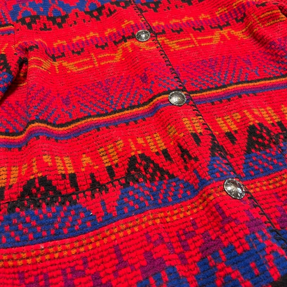 Vintage 80s Pendleton Style Wool Aztec Pattern Jacket - Image 3 of 4