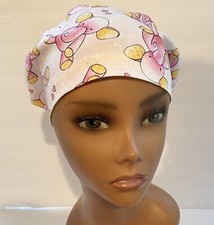 NEW Euro Style Surgical Scrub Cap Pink Baby Elephants, Pediatric OR, Office,Hat
